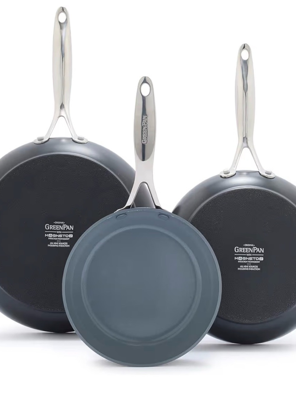 GreenPan Valencia Pro 3 Piece (8", 9.5" & 11") Ceramic Nonstick Skillet Set